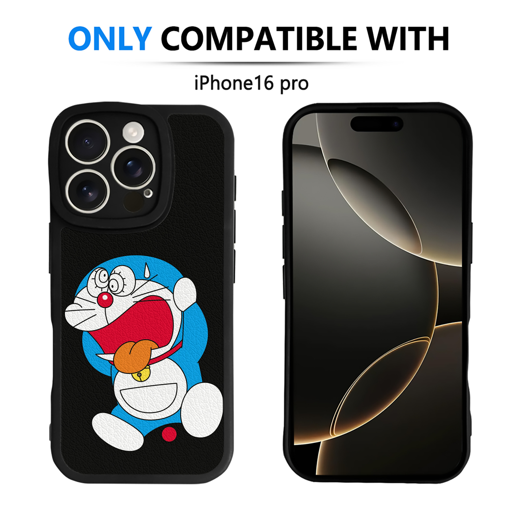 （画像用） ドラえもん Doraemon 【iPhone 16シリーズ対応】シリコンスマホケース（レザー調） 材質：シリコン